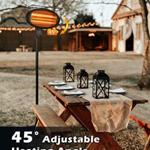 Patio Heater Electric Infrared Heater 1500W with 3 Modes Fast Heating with Tip-Over Overheat Protection for Garage, Backyard, Camping, Balcony use