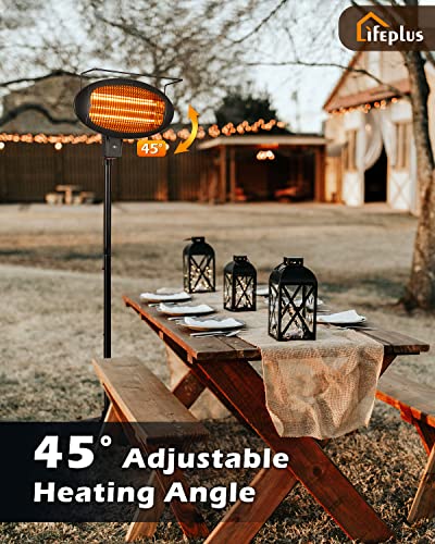 Patio Heater Electric Infrared Heater 1500W with 3 Modes Fast Heating with Tip-Over Overheat Protection for Garage, Backyard, Camping, Balcony use