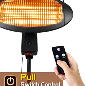 Patio Heater Electric Infrared Heater 1500W with 3 Modes Fast Heating with Tip-Over Overheat Protection for Garage, Backyard, Camping, Balcony use