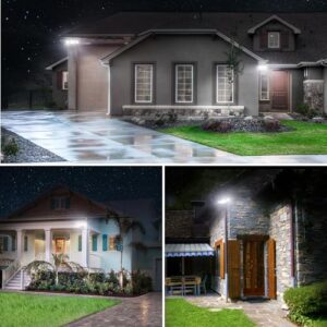 Olafus 60W Flood Lights Outdoor, Switch Controlled 6000LM LED Security Lights, IP65 Waterproof Outside Floodlights, 6500K Exterior Flood Light Fixture Wired for House Yard Porch Eave Black