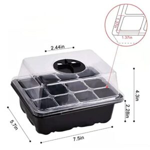 AOSANT 10 Packs Seed Starter Trays Seedling Tray, Humidity Adjustable Kit with Dome and Base Greenhouse Grow Trays Mini Propagator for Seeds Growing Starting(5 Green & 5 Black)