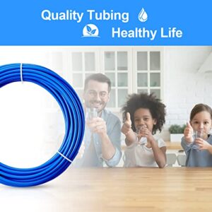 PURENAT 30FT 1/4 Inch O.D.RO Water Tubing,NSF Certified Pipe for RO(Reverse Osmosis) Water Purifier Filter System,BPA free Flexible Plastic Hose(blue)