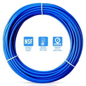 PURENAT 30FT 1/4 Inch O.D.RO Water Tubing,NSF Certified Pipe for RO(Reverse Osmosis) Water Purifier Filter System,BPA free Flexible Plastic Hose(blue)