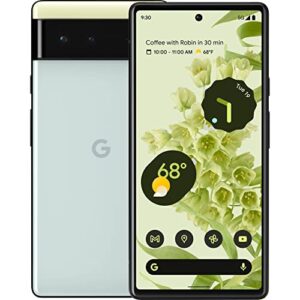 google pixel 6-5g android phone - unlocked smartphone with wide and ultra wide lens - 128 gb - sorta seafoam (renewed)