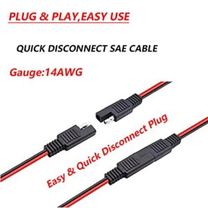 Magiktech 1.6/3.3/6.5/13/25 FT SAE to SAE Extension Cable 14AWG,SAE Adapter Cable,SAE Ports Wire for Solar Panel Battery Automotive RV Camp Trailer Tractor (1.6FT/0.5M)