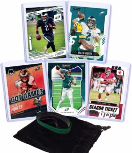 jalen hurts football cards assorted (5) bundle - philadelphia eagles trading cards