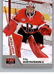 2020-21 upper deck ahl #66 filip gustavsson belleville senators official american hockey league trading card in raw (nm or better) condition