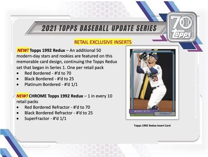 2021 Topps Update Baseball Hanger Box (67 Cards Per Box)