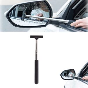 tswddla car rearview mirror wiper,retractable auto glass squeegee, water cleaner with telescopic long rod,portable cleaning tool for all vehicles for rainy foggy weather