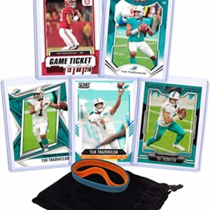 Tua Tagovailoa Football Cards Assorted (5) Bundle - Miami Dolphins Trading Cards