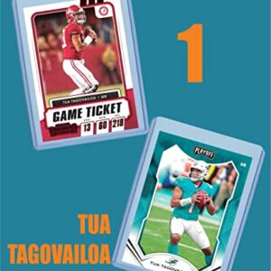 Tua Tagovailoa Football Cards Assorted (5) Bundle - Miami Dolphins Trading Cards