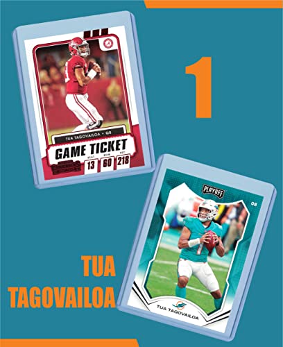 Tua Tagovailoa Football Cards Assorted (5) Bundle - Miami Dolphins Trading Cards