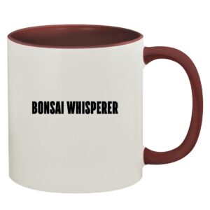 molandra products bonsai whisperer - 11oz ceramic colored inner & handle coffee mug, maroon