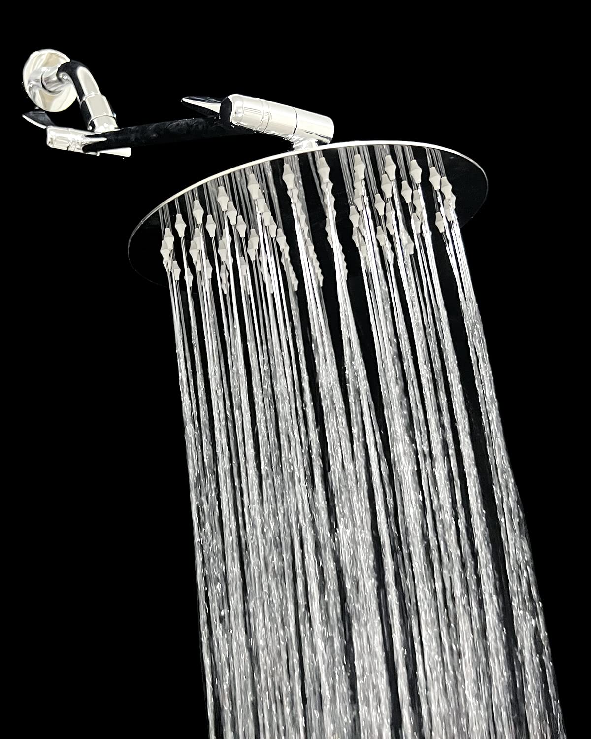 8'' Rain Shower Head with 11'' Adjustable Extension Arm - Eolax High Pressure Rainfall Showerhead Solve Low Water Pressure and Flow - Bathroom Fixed Shower Heads Made of 304 Stainless Steel - Chrome