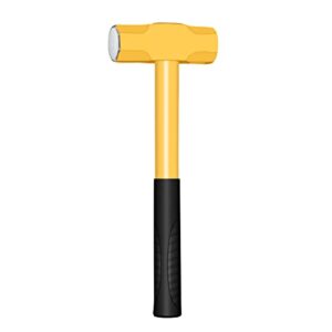 zuzuan sure strike drilling/crack hammer - 3-pound sledge with hollow shock absorbing & no-slip cushion grip