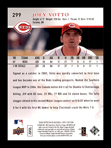 2008 Upper Deck First Edition #299 Joey Votto RC - Rookie Card Cincinnati Reds Baseball NM-MT