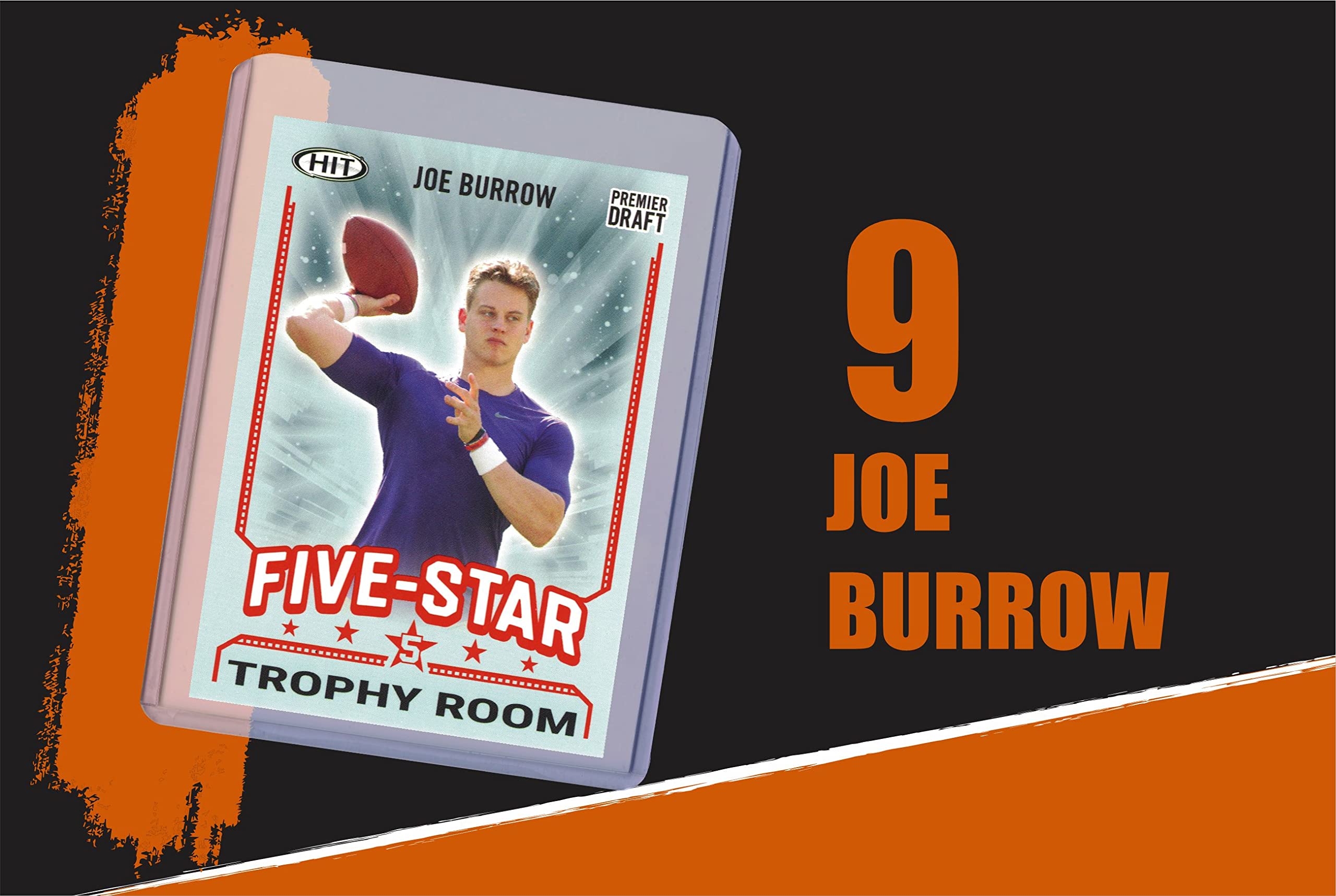 Joe Burrow Football Cards (5) Assorted Bundle - Cincinnati Bengals Trading Card Gift Set