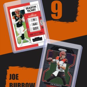 Joe Burrow Football Cards (5) Assorted Bundle - Cincinnati Bengals Trading Card Gift Set