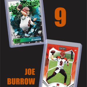 Joe Burrow Football Cards (5) Assorted Bundle - Cincinnati Bengals Trading Card Gift Set