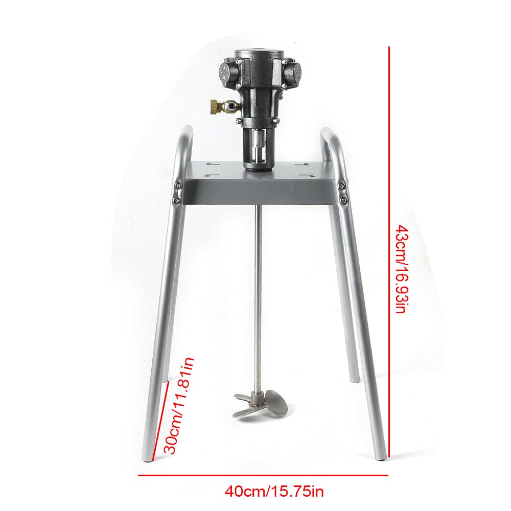 Pneumatic Agitator Paint Mixer Machine, 5 Gallon Platform Type Stirring Machine, Stainless Steel Impeller Mixer, Air Agitator Ink Coating Mixing Tool