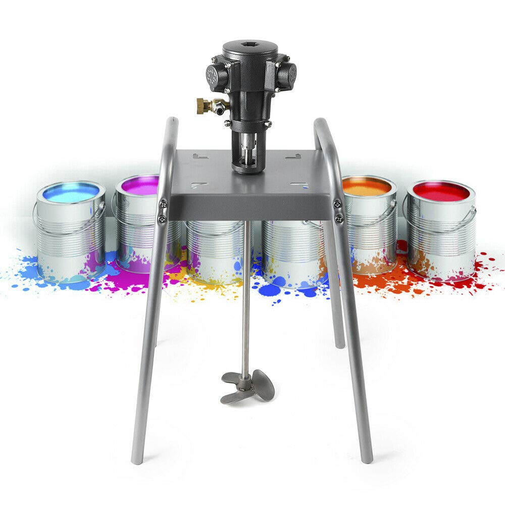 Pneumatic Agitator Paint Mixer Machine, 5 Gallon Platform Type Stirring Machine, Stainless Steel Impeller Mixer, Air Agitator Ink Coating Mixing Tool
