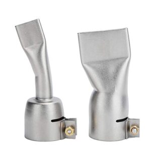 2pcs welding gun flat nozzle hot air gun welding nozzle 20mm small+40mm large tip for welder tool