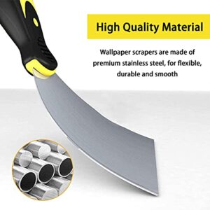 KZXXZH Wallpaper Scrapers, 1.5'', 3'', 4'', 5'' Wide Putty Knife Set, Metal Spackle Knives Paint Tools for Wallpaper/Decals/Drywall Finishing/Plaster Scraping (4 Pack)(kzkj-006)