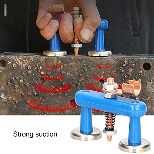 Magnetic Welding Support Clamp Blue Sturdy Strong Suction Convenient Operation Welding Magnet Head