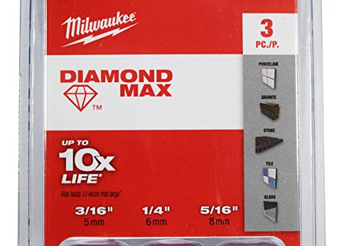 Milwaukee 49-56-0500 Diamond Max Diamond Grit Hole Saw 3 Piece Set 49560500 0