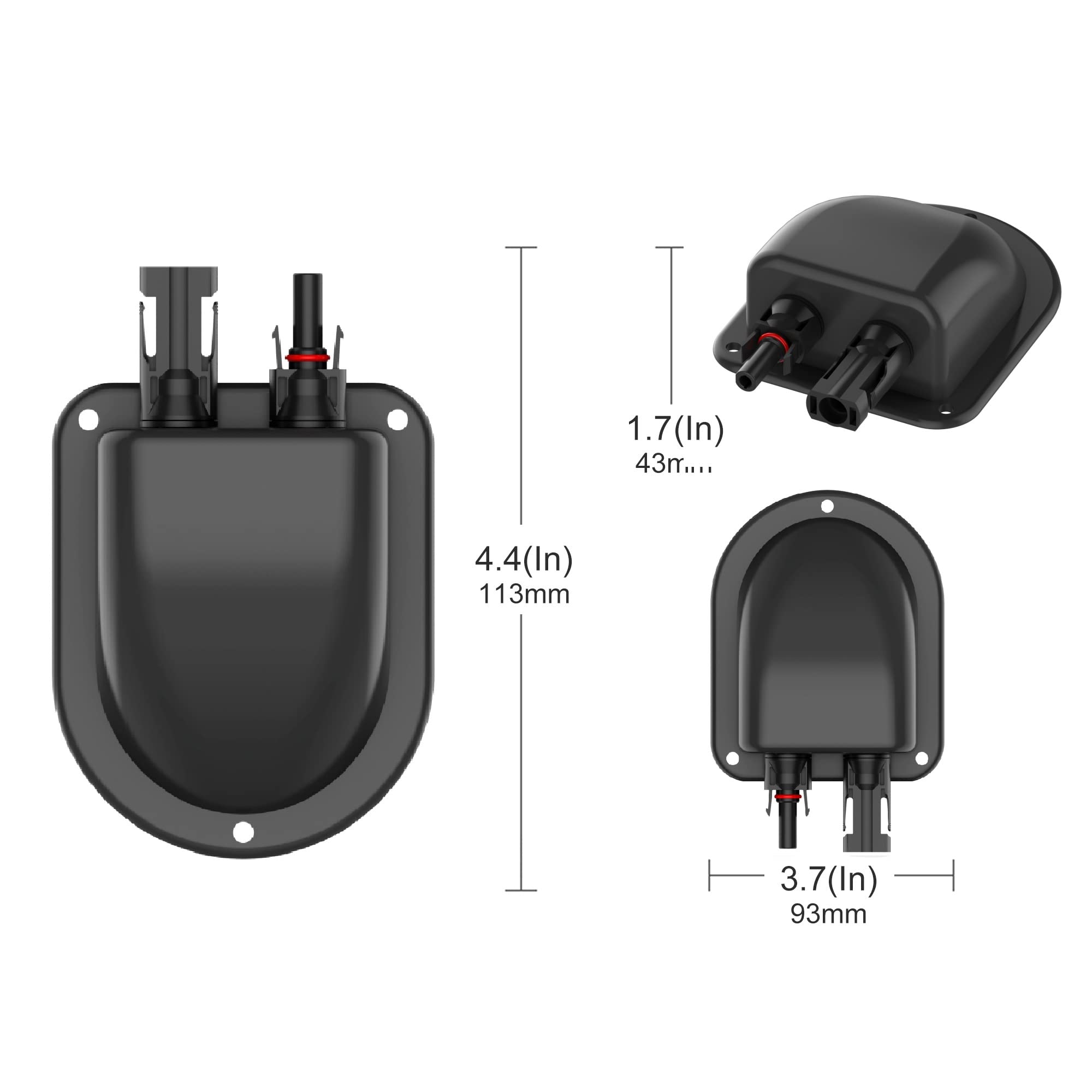 Solar Weatherproof Entry Gland Entry Housing, Through RV roof Solar Junction Box ABS Entry housing with 10Ft 10AWG Solar Extension Cable Solar Connector Solar Project on RV, Camper, Boat, Van