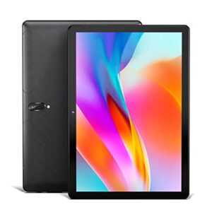 magch android tablet 10 inch x10, android 10.0 with 32gb rom storage hd ips screen, 4 core tablet processor, dual sim, wi-fi, bluetooth, gps, type-c, android tab supports 3g phone - black