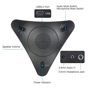 Portable Conference Microphone 360° Voice Pickup, Instant Conferencing Anywhere, Sound-Enhanced, Intelligent Noise Reduction, Compatible with Leading Platforms