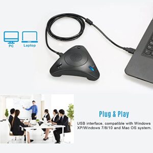 Portable Conference Microphone 360° Voice Pickup, Instant Conferencing Anywhere, Sound-Enhanced, Intelligent Noise Reduction, Compatible with Leading Platforms