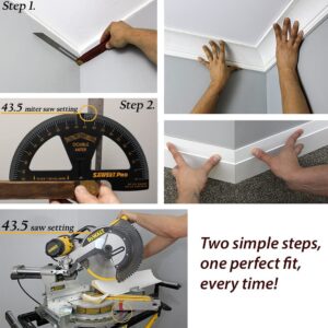 Sawset Miter Saw Protractor SAWSET PRO. Patented No Math Scales. Large Scales are The Key to Accuracy. In Size Matters! In ABS Plastic.