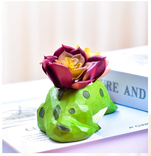 Cute Cartoon Crocodile Flower Pot with Drainer Garden Flower Pot Resin Succulent Potted Bonsai Plant Stand Home Desk Mini Ornaments Christmas Birthday Gifts