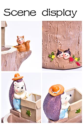 Cute Hedgehog Flowerpot with Drainer Garden Flowerpot Resin Succulent Potted Bonsai Plant Stand Home Desk Mini Ornaments Balcony Gardening Flowerpot Does Not Contain Plants