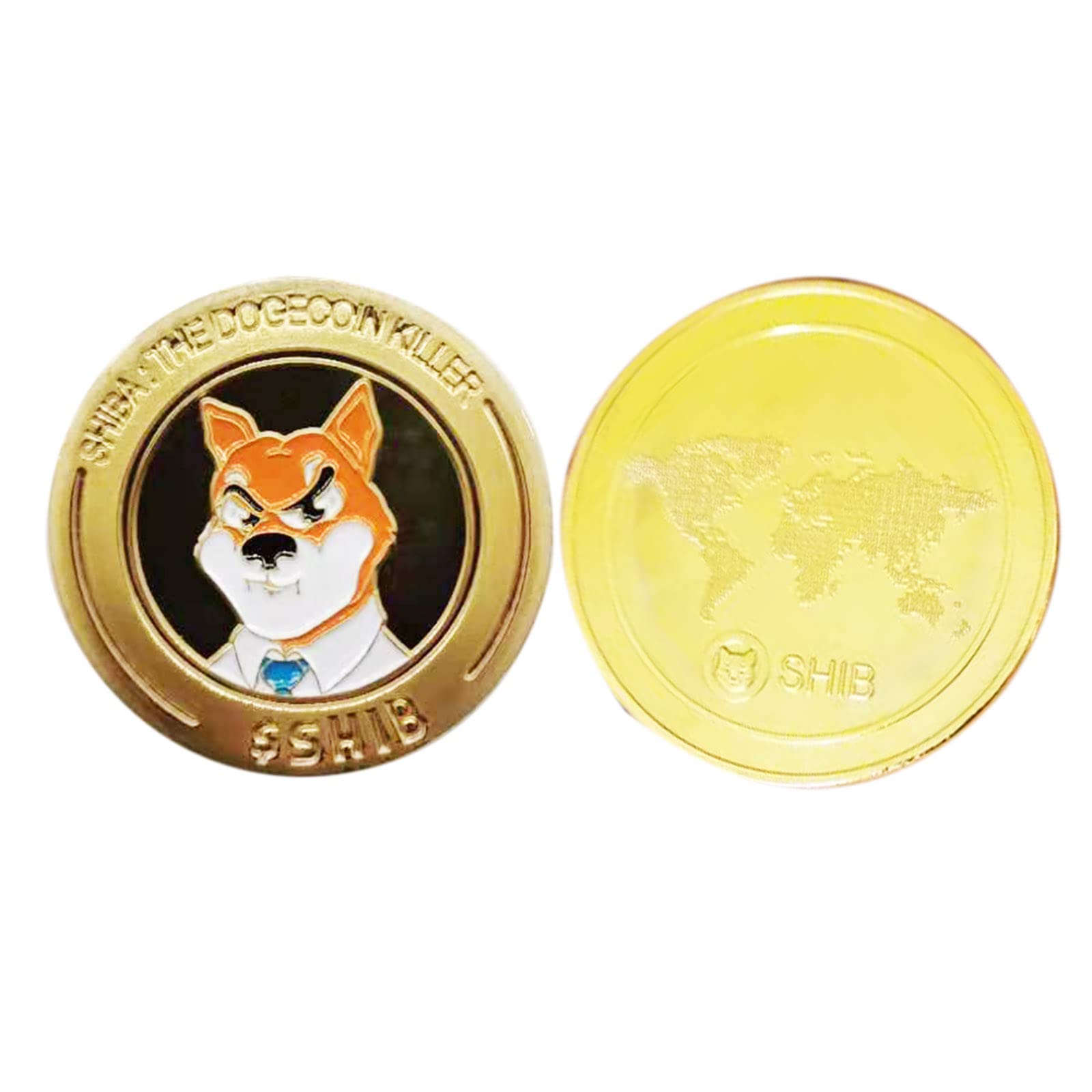 NA Shiba Inu Dogecoin Coin, Shiba Shib Token Coins, Physical Akita Shiba Inu Coins Set of 2