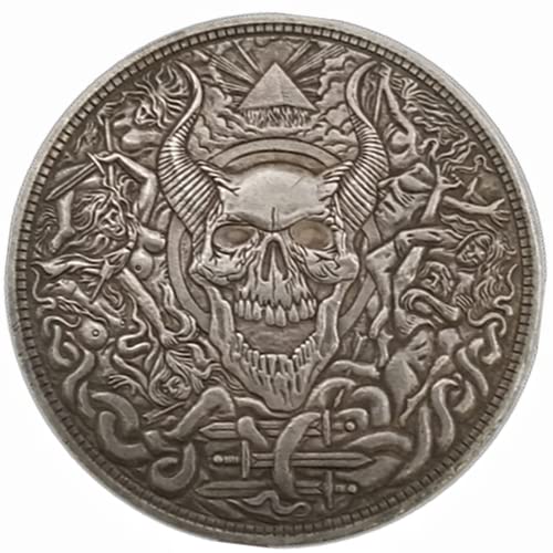 Devil Satan The Hell Collection Souvenir Coin, US Copy Antique Morgan Hobo Coin Commemorative Badge Toy,Protective Case Included