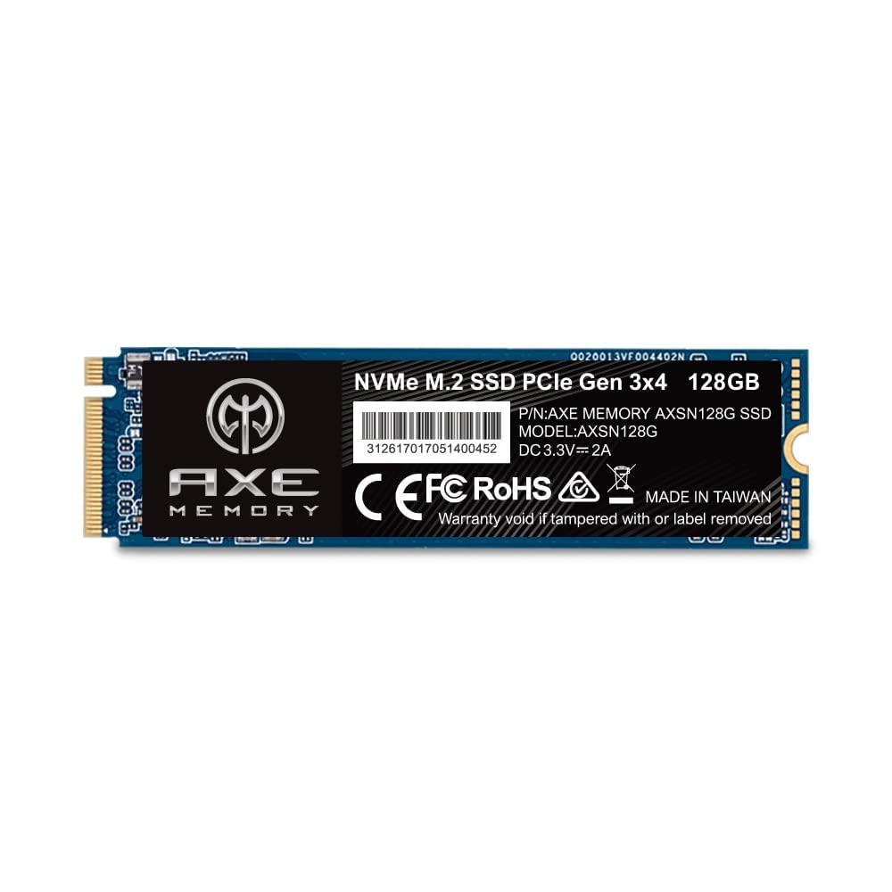 AXE MEMORY 128GB NVMe M.2 2280 PCIe Gen 3x4 Internal SSD Solid State Drive (SSD)