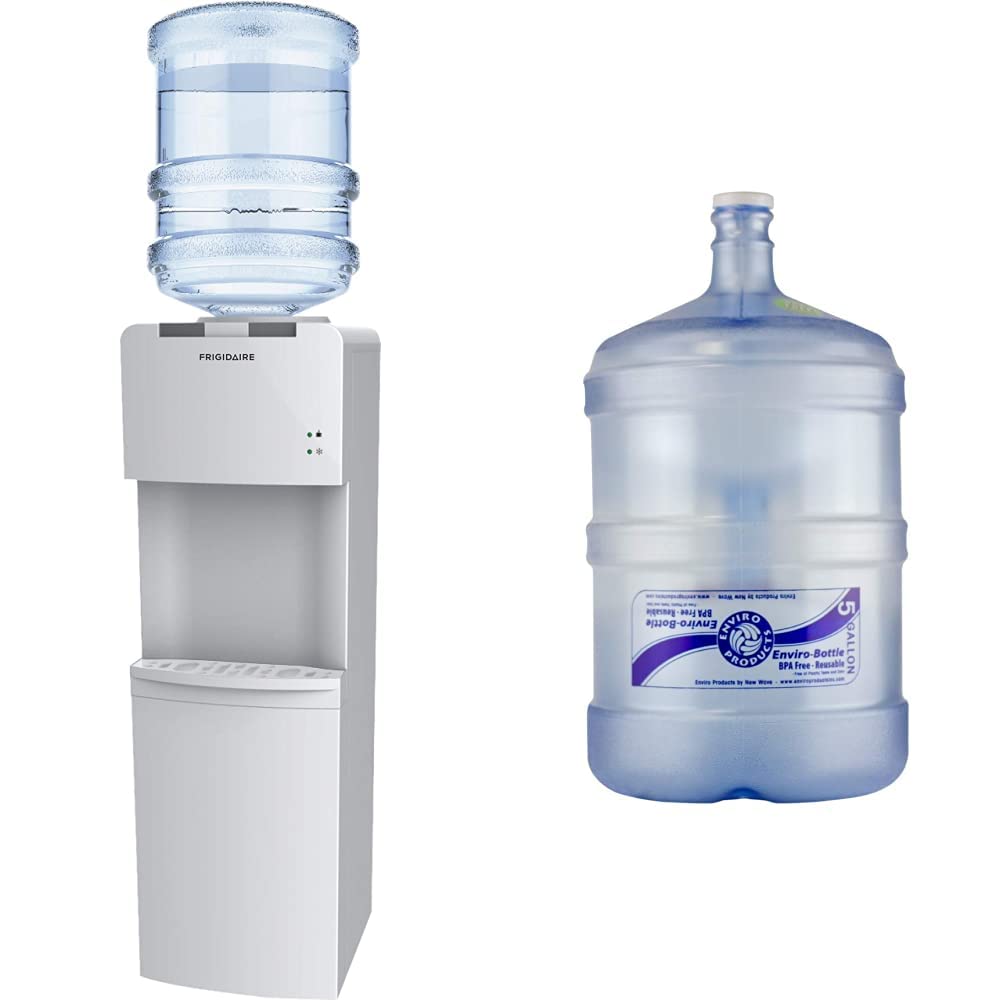 Frigidaire Water Cooler/Dispenser in White, Standard and New Wave Enviro 5-Gallon BPA Free TritanTM Bottle