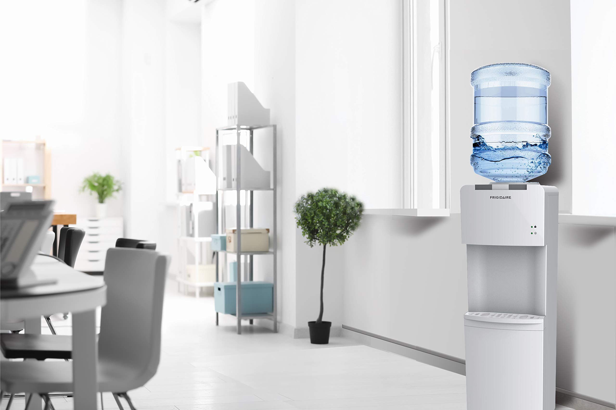 Frigidaire Water Cooler/Dispenser in White, Standard and New Wave Enviro 5-Gallon BPA Free TritanTM Bottle