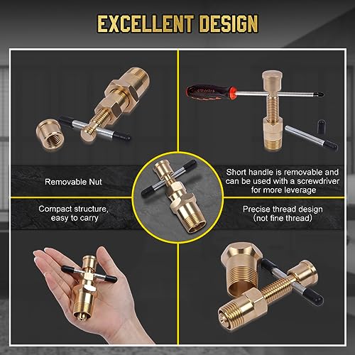 Olive Puller Not Damage The Pipe Olive Remover Ferrule Puller Corrosion-Resistant Compression Ring Removal Tool Suitable for Brass Pipes with Diameters of NPT 1/2" & NPT 3/4" Ferrule Removal Tool