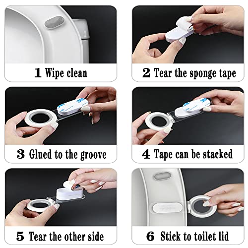 Wsaduop 2 PCS Toilet Lid Lifter, Toilet Seat Lifter Toilet Seat Handle Lifter Toilet Cover Lifter,Avoid Touching Toilet Cover Handle,White.