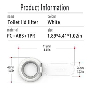 Wsaduop 2 PCS Toilet Lid Lifter, Toilet Seat Lifter Toilet Seat Handle Lifter Toilet Cover Lifter,Avoid Touching Toilet Cover Handle,White.