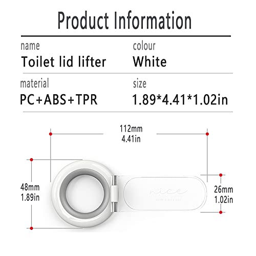 Wsaduop 2 PCS Toilet Lid Lifter, Toilet Seat Lifter Toilet Seat Handle Lifter Toilet Cover Lifter,Avoid Touching Toilet Cover Handle,White.
