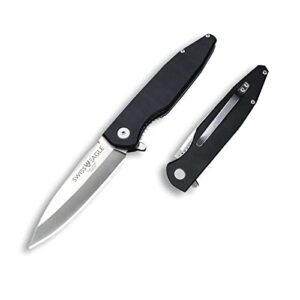 swiss eagle defender folding knife edc 3.62" steel balde g10 tactical handle pocket knife