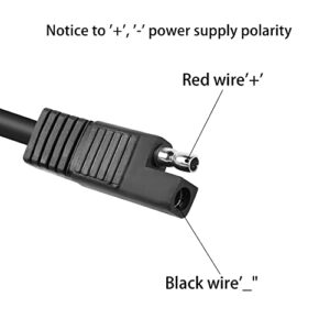 QIANRENON 14AWG SAE Connector Extension Cable SAE 2 Pin Single Plug Quick Connector Disconnect Plug SAE Automotive Extension Cord,for Motorcycle,Car,Tractor 3.3ft/1m