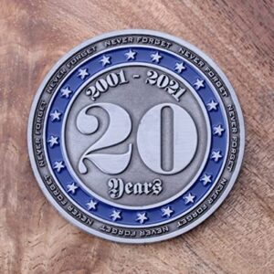 20 Years: Never Forget 9-11 Challenge Coin! 20 Years: Never Forget September 11th 2001. Limited Challenge Coin 2" Designed by Military Veterans