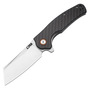 cjrb cutlery folding knife crag (j1904) ar-rpm9 powder steel blade carbon fiber handle pocket knife edc knife