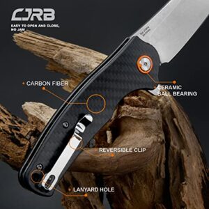 CJRB CUTLERY Folding Knife Crag (J1904) AR-RPM9 Powder Steel Blade Carbon Fiber Handle Pocket Knife EDC Knife